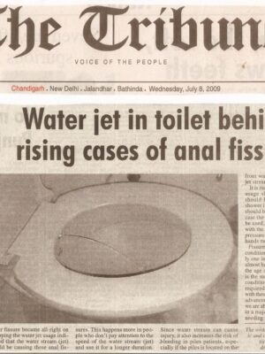 The Tribune (National Edition)- July 8, 2009- Water jet in toilet behind rising cases of anal fissure